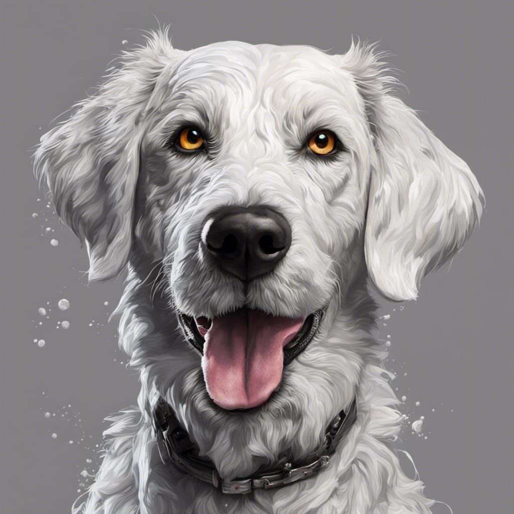 Dramatic Border Collie in Hyperrealistic Splash Art