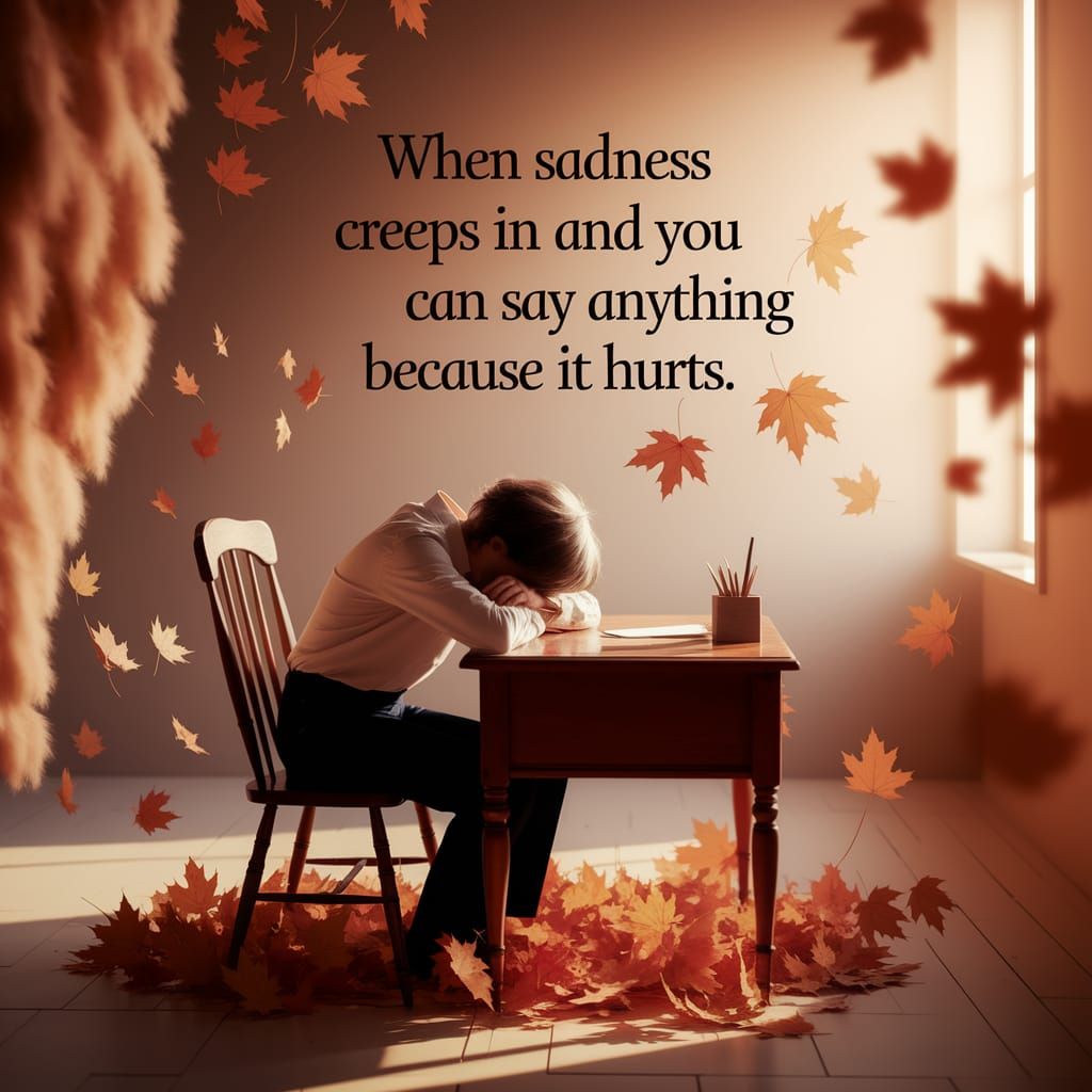 Melancholic Autumn Solace in Warm Golden Light