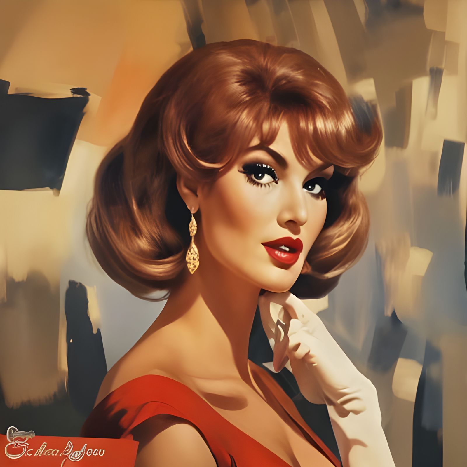 Glamorous 1960s Secretary Portrait