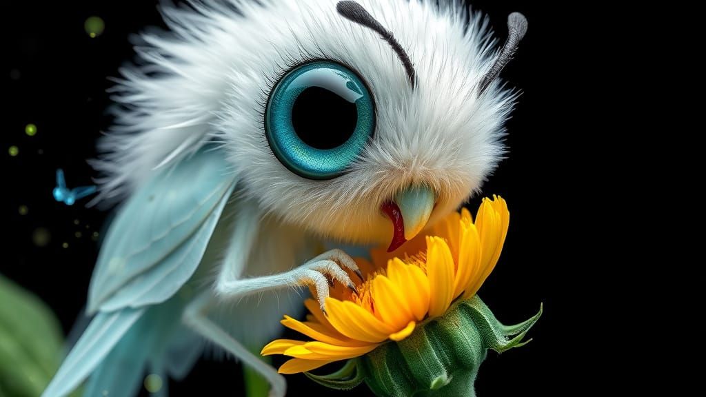 Adorable Dandelion Caterpillar in Hyper-Realistic 3D