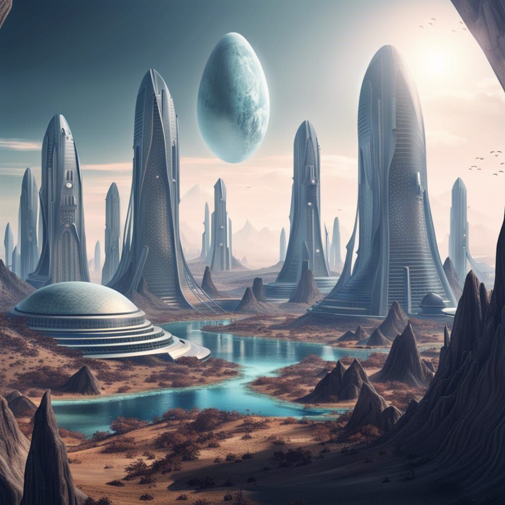 Hyperrealistic Alien City of the Future