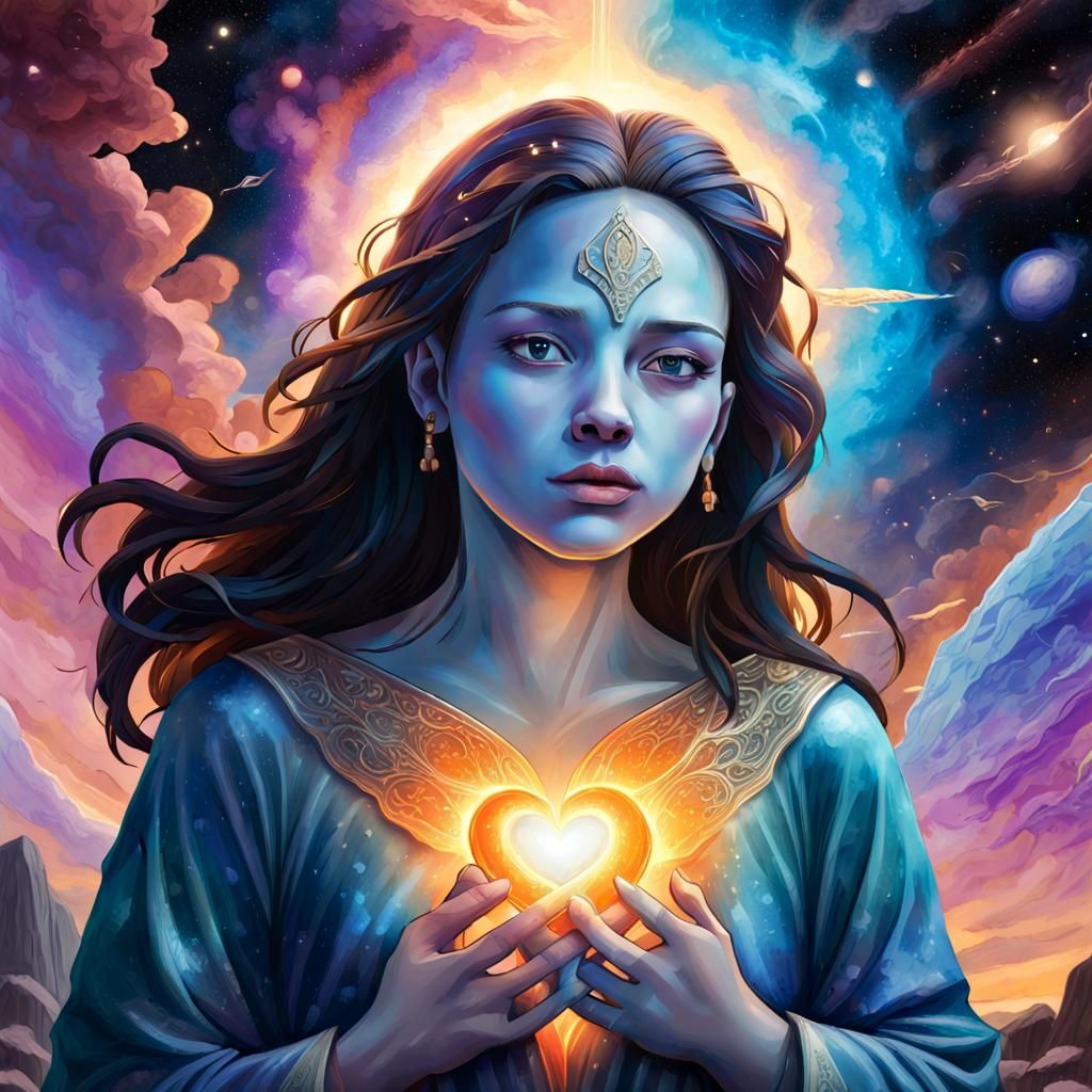 Holographic Astral Illustration Inspired by Psalm 62