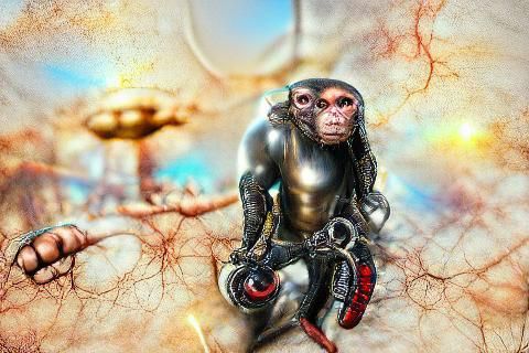Futuristic Cyborg Monkey Concept Art