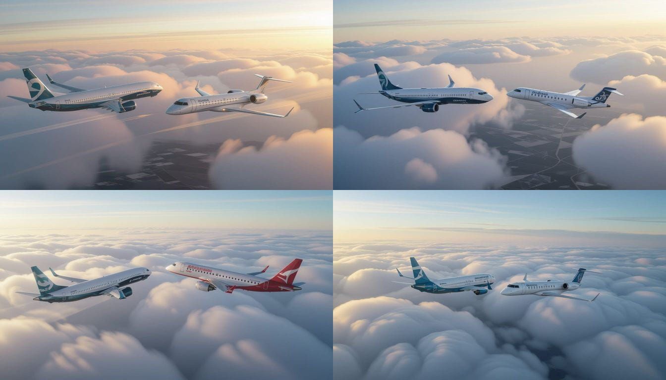 Two Jets Converge at 37,000 Feet in Dramatic Aerial View