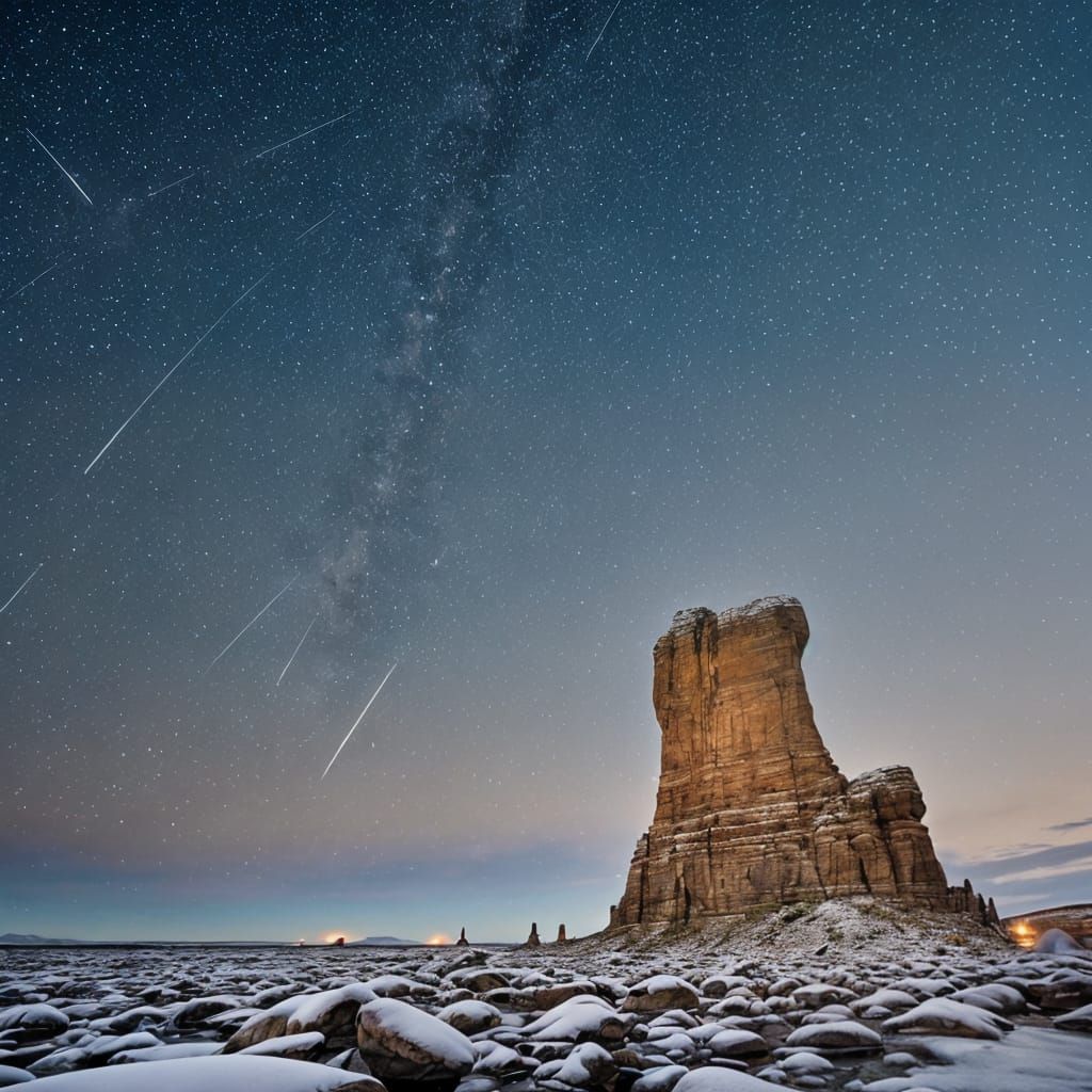 Spectacular Starry Night Sky Over Mountain Lake