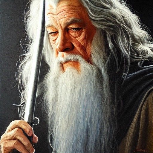 Gandalf Oil Painting in Fantasy Art Style