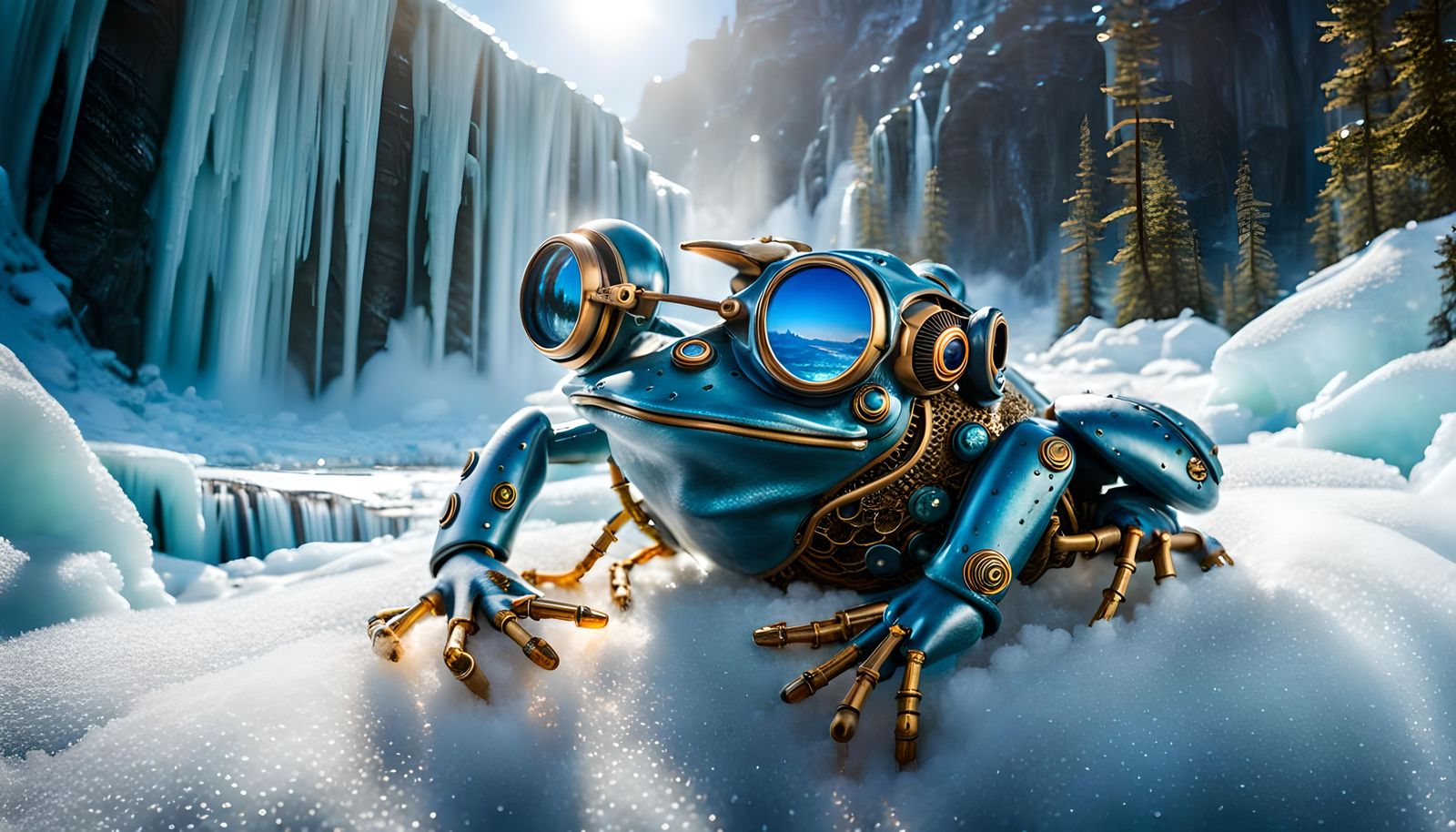 Steampunk Cyborg Frogs at Icefall