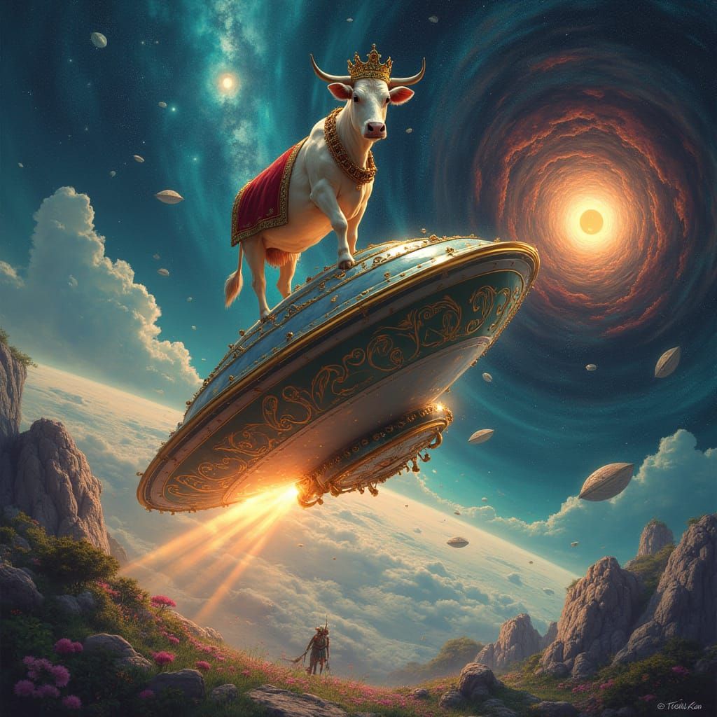 Majestic King Cow UFO Sucks in Earth, Pulled by Black Hole, ...