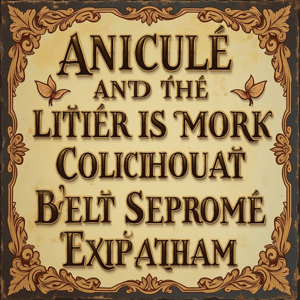 Witty Phrase on Vintage Poster in Art Nouveau Style