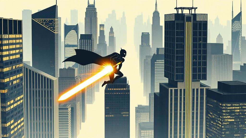 Stick Figure Hero Soars Through Futuristic City in Radiant S...