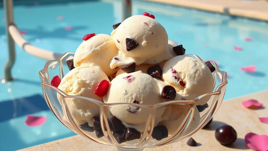 Hyperrealistic Ice Cream Bowl by Sparkling Pool