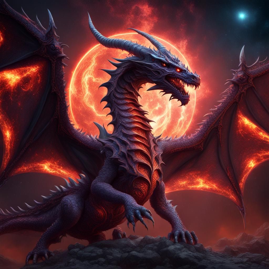 Cosmic Star Dragon Fantasy Concept Art