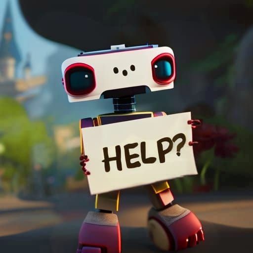 Adorable Robot Asks for Help in Detailed Painting