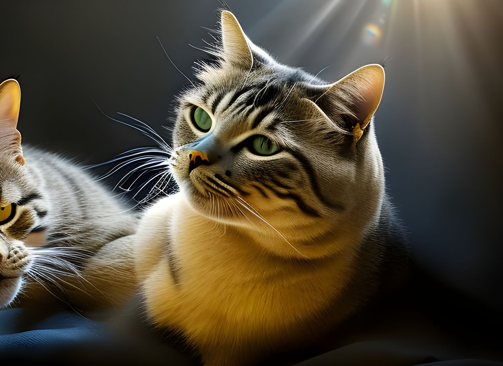 Cats on Antique Furniture in Surrealist Style