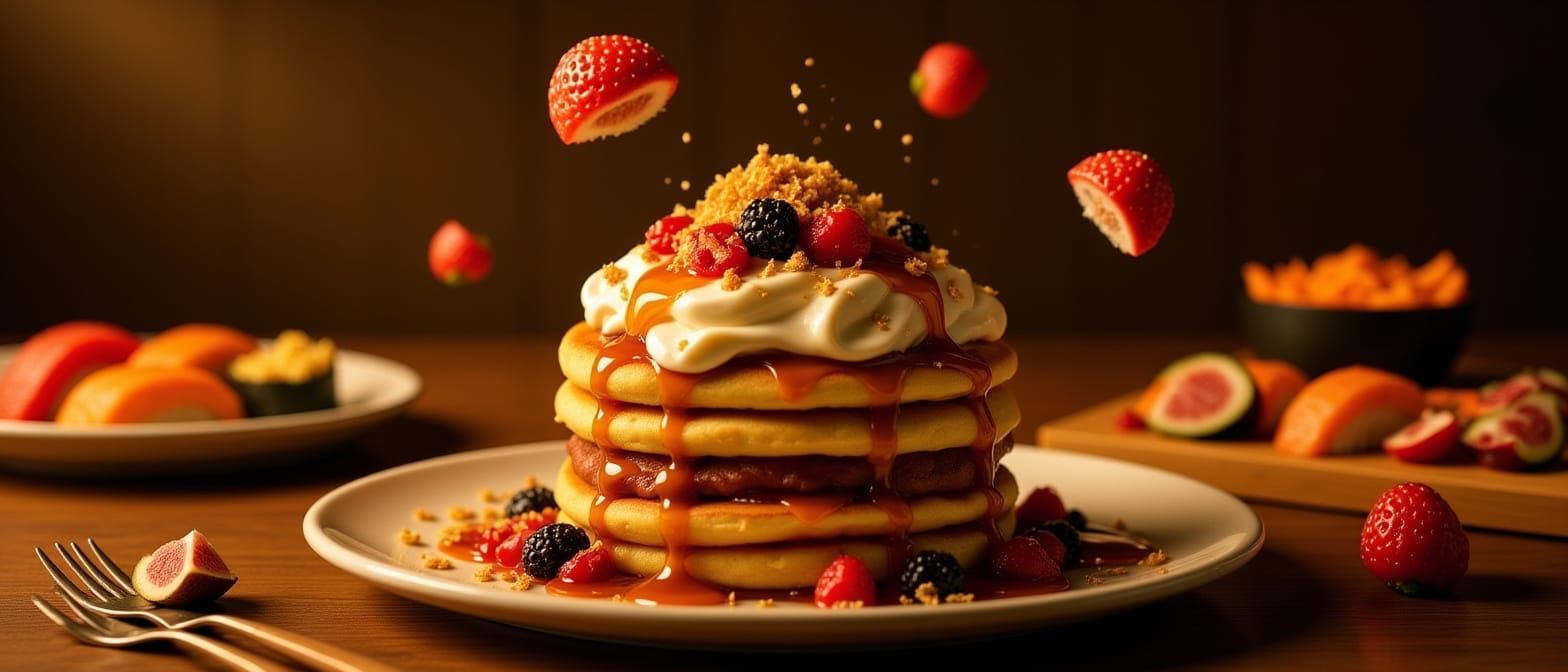 Gourmet Feast at Golden Hour: A Culinary Fantasy