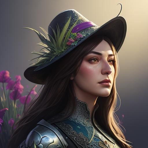 Hyperrealistic Portrait with Splash Art Background