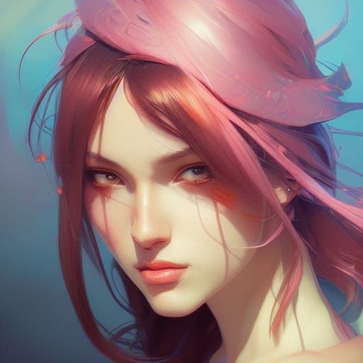 Hyperdetailed Portrait of a Woman in Art Nouveau Style