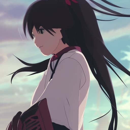 Emo Soccer Girl in Ghibli Anime Style