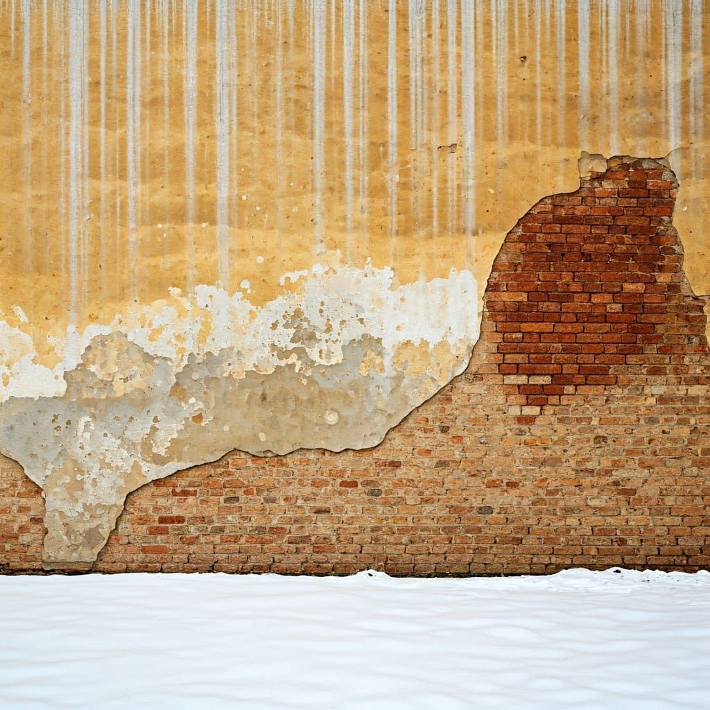 Frosty Ancient Ruins Weep in Winter