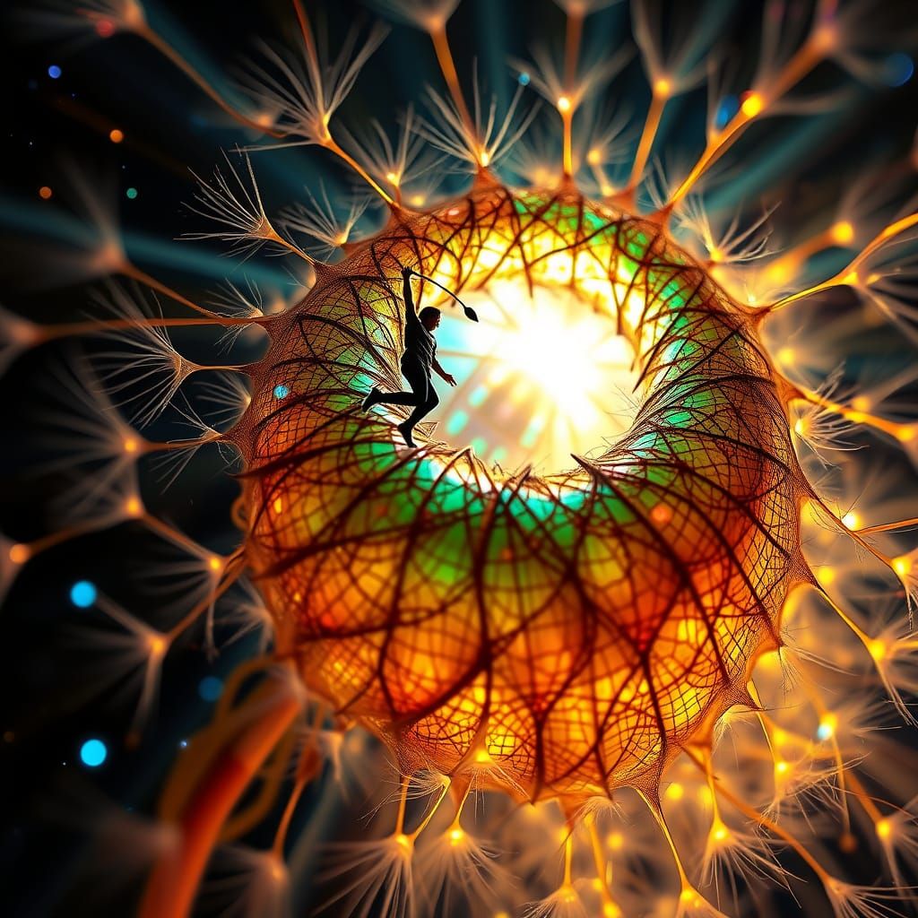 Surrealistic Cosmic Dandelion Seed Portal