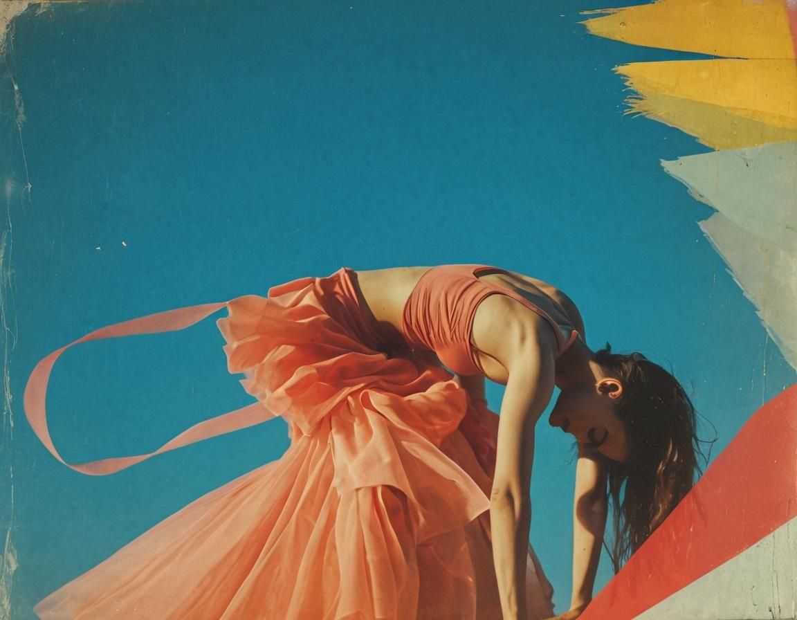 Unsettling Dada Art Portrait in Distressed Photo Filter