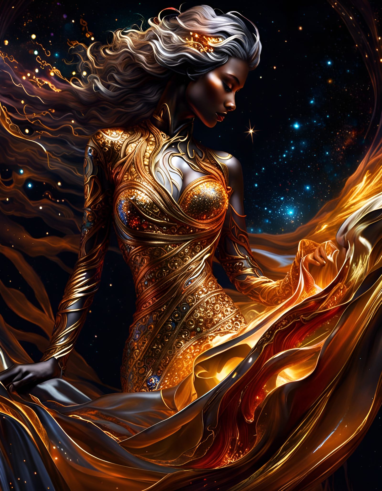 She was crafted from molten gold..