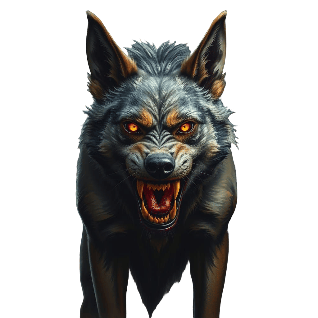 Aggressive Canine Portrait in Dark Realism