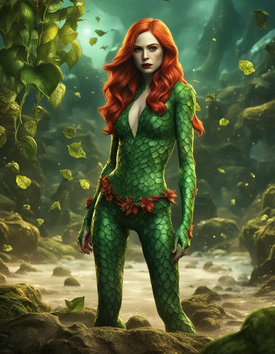 Karen Gillan as Poison Ivy: Detailed Matte Painting
