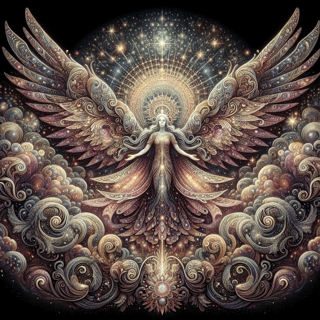 Divine Goddess Shines in Cosmic Bliss