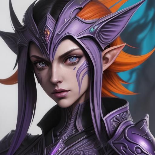 Mystical High Elf in Biomechanical Armor