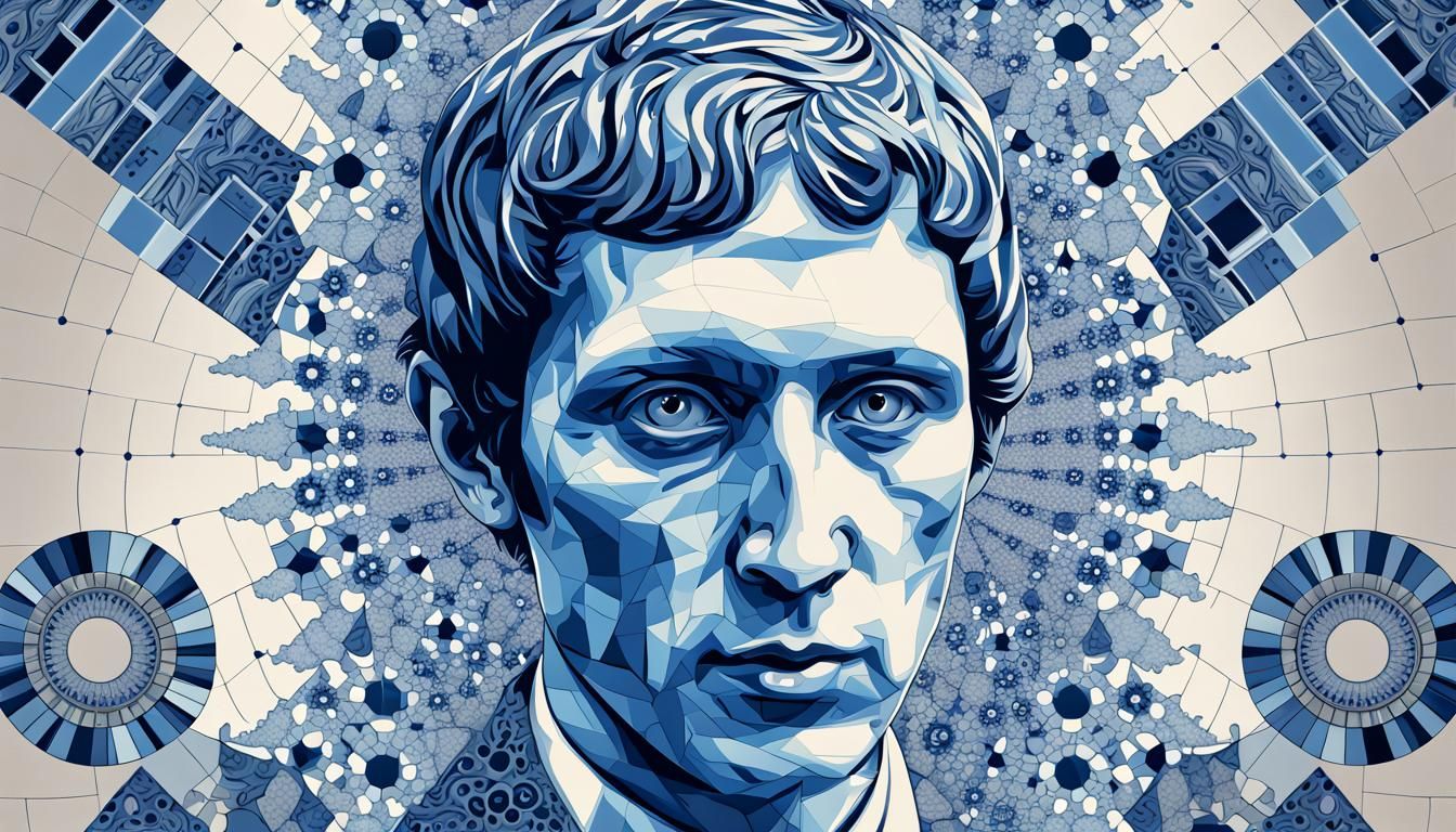 Bobby Fischer in Delft Blue Psychedelic Poster Art