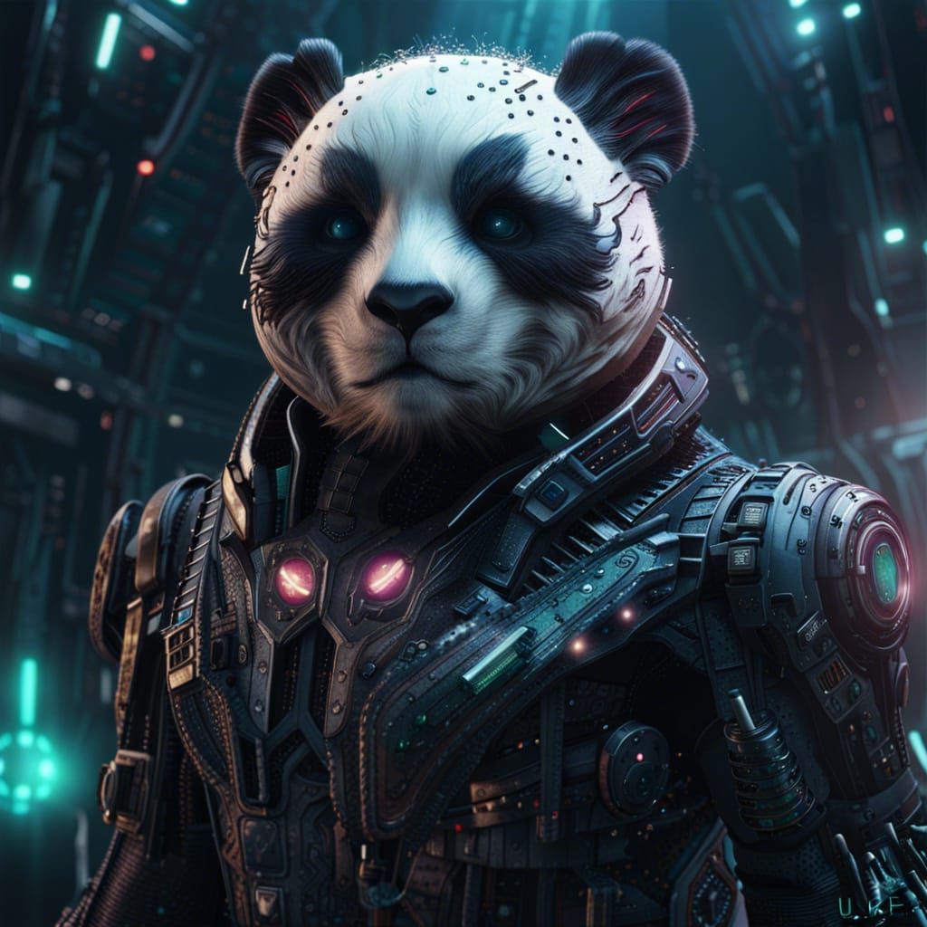 Star Trek Borg Panda in Detailed Matte Painting