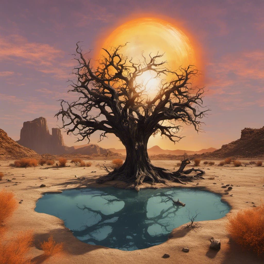 African Desert Cottage at Sunrise: Matte Painting