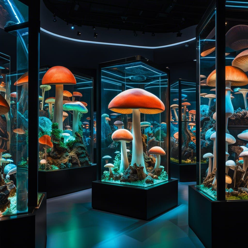 Psychedelic Mushroom Museum: A Bioluminescent Showcase