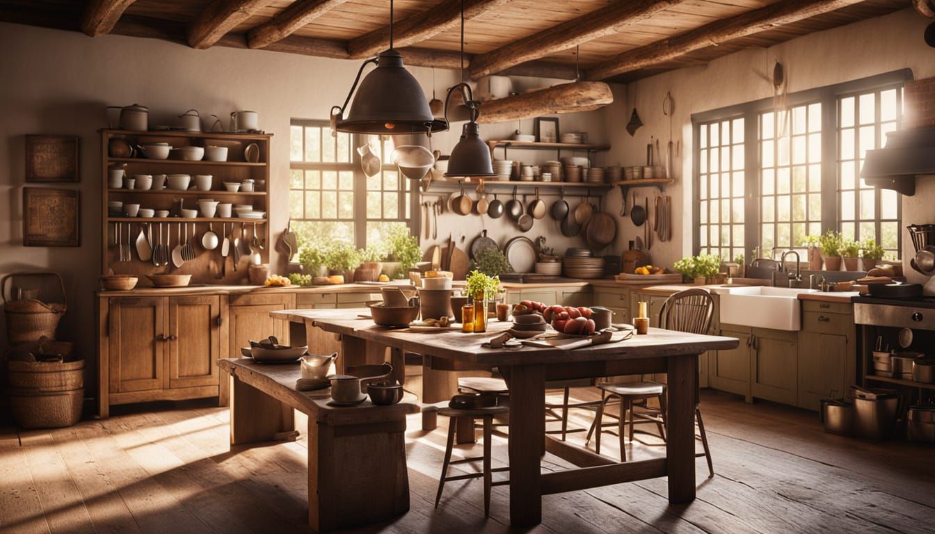 Cozy Country Kitchen with Vintage Decor