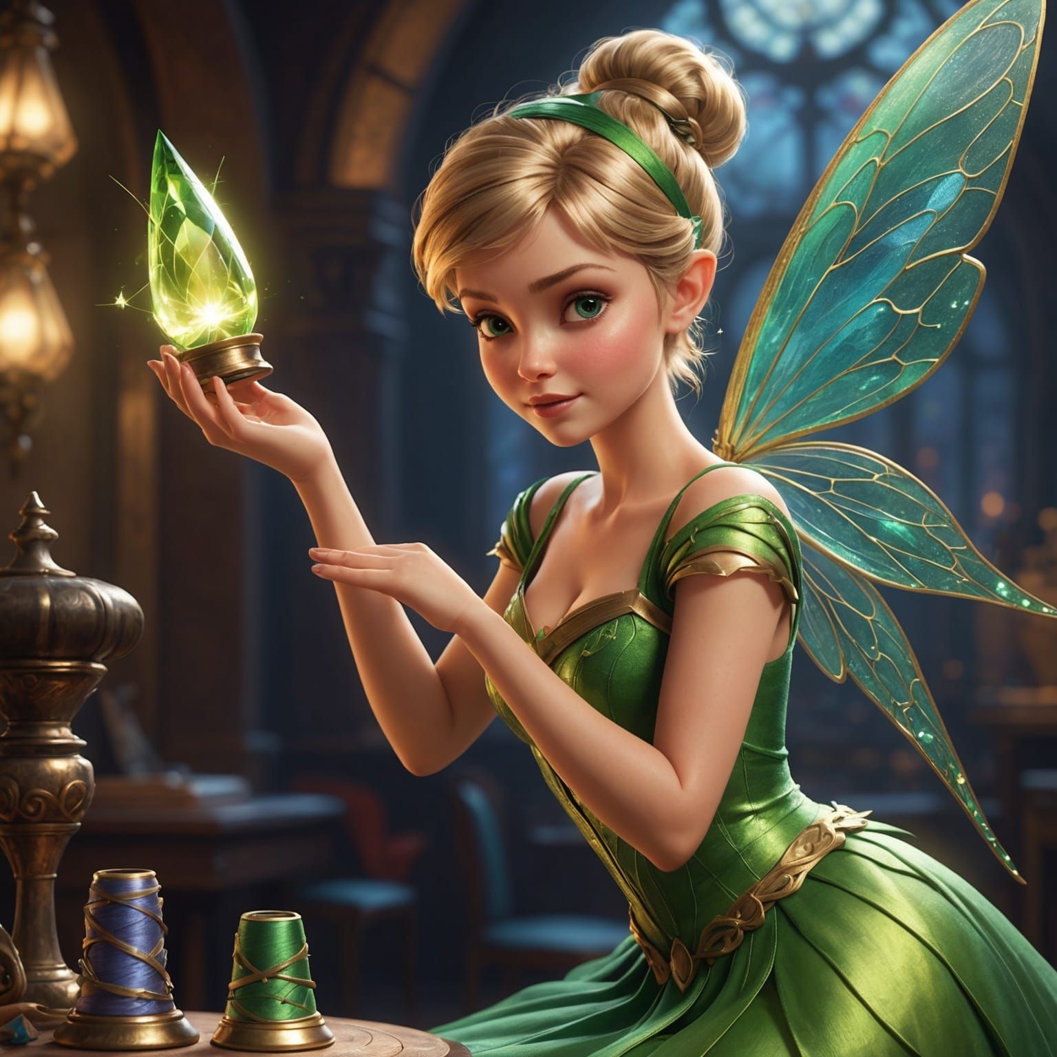 Tinkerbell with Thimble: Hyperdetailed Concept Art