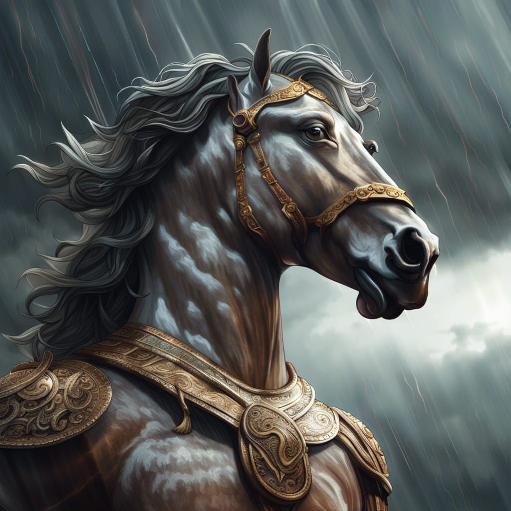 Epic Centaur in Acropolis: Detailed Fantasy Art