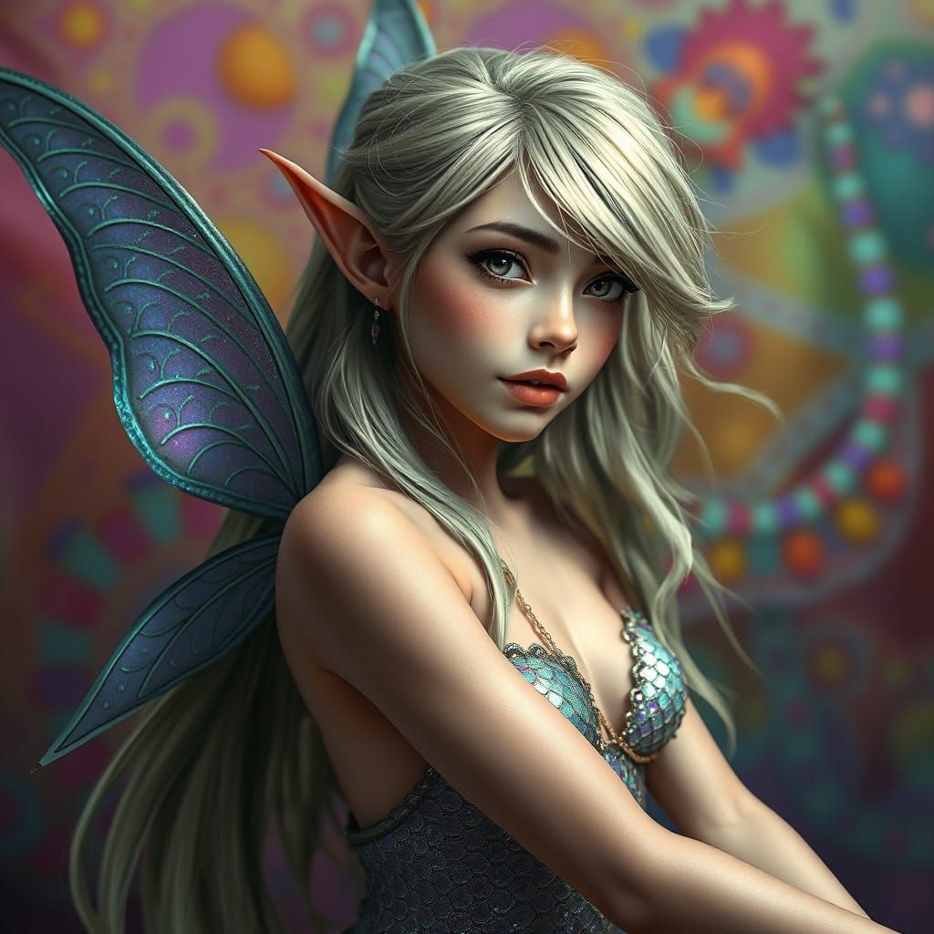 Pixie-Elf-Mermaid Hybrid in Digital Art Style
