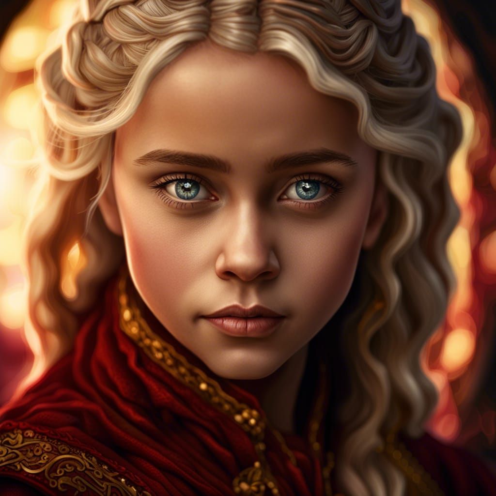 Hyperrealistic Portrait of a Targaryen Princess