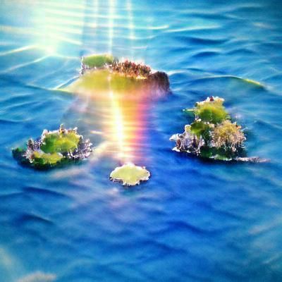 Sunlit Island Paradise in the Ocean