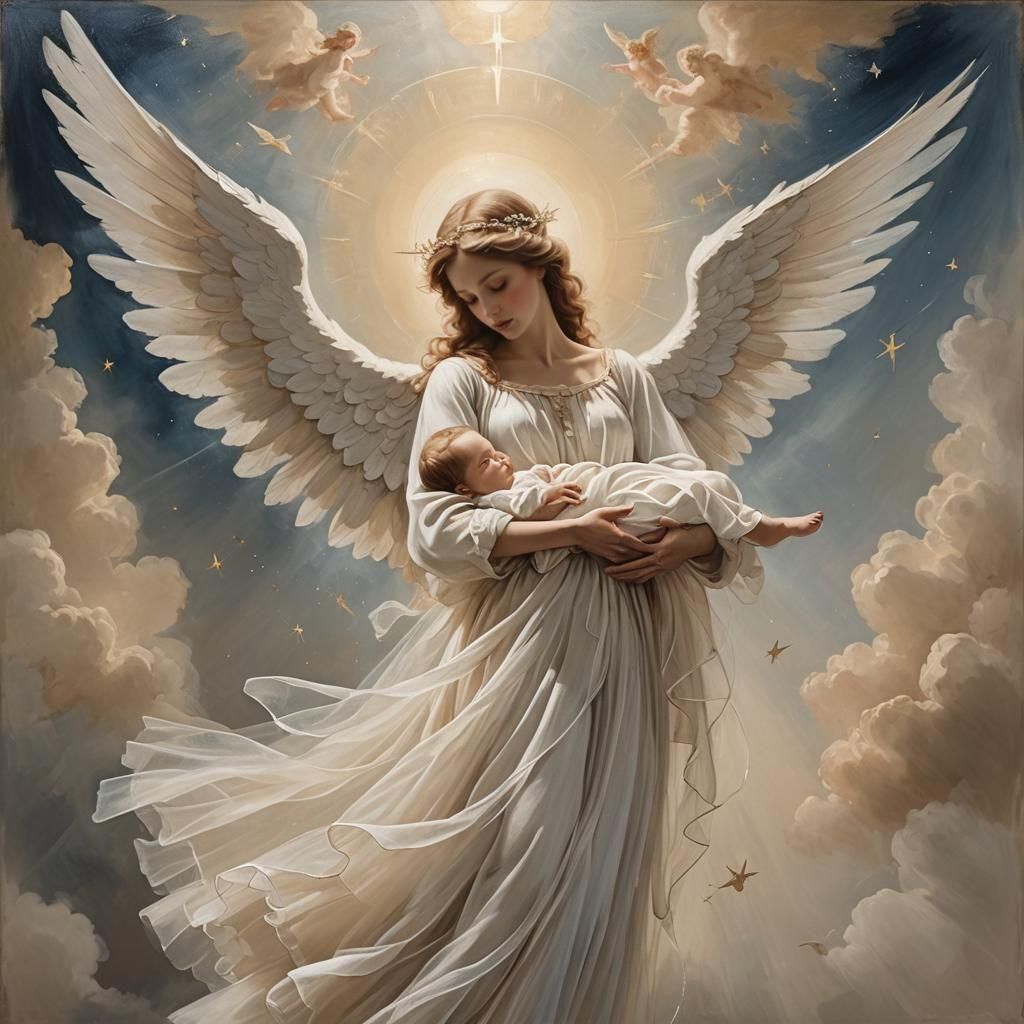 Angel Ascending to Heaven in Tulle Artistry