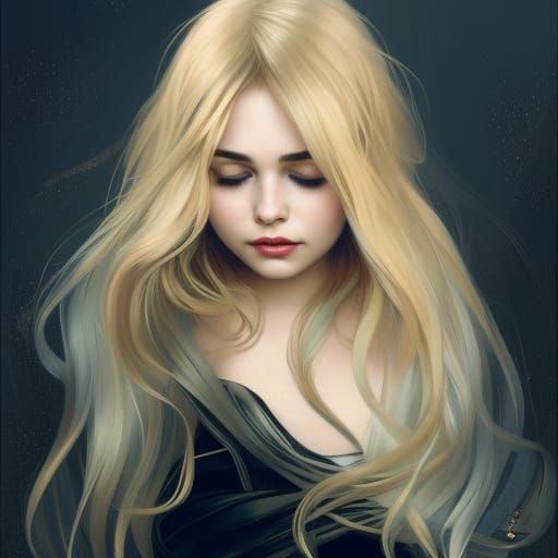 Sabrina Carpenter Portrait in Art Nouveau Style