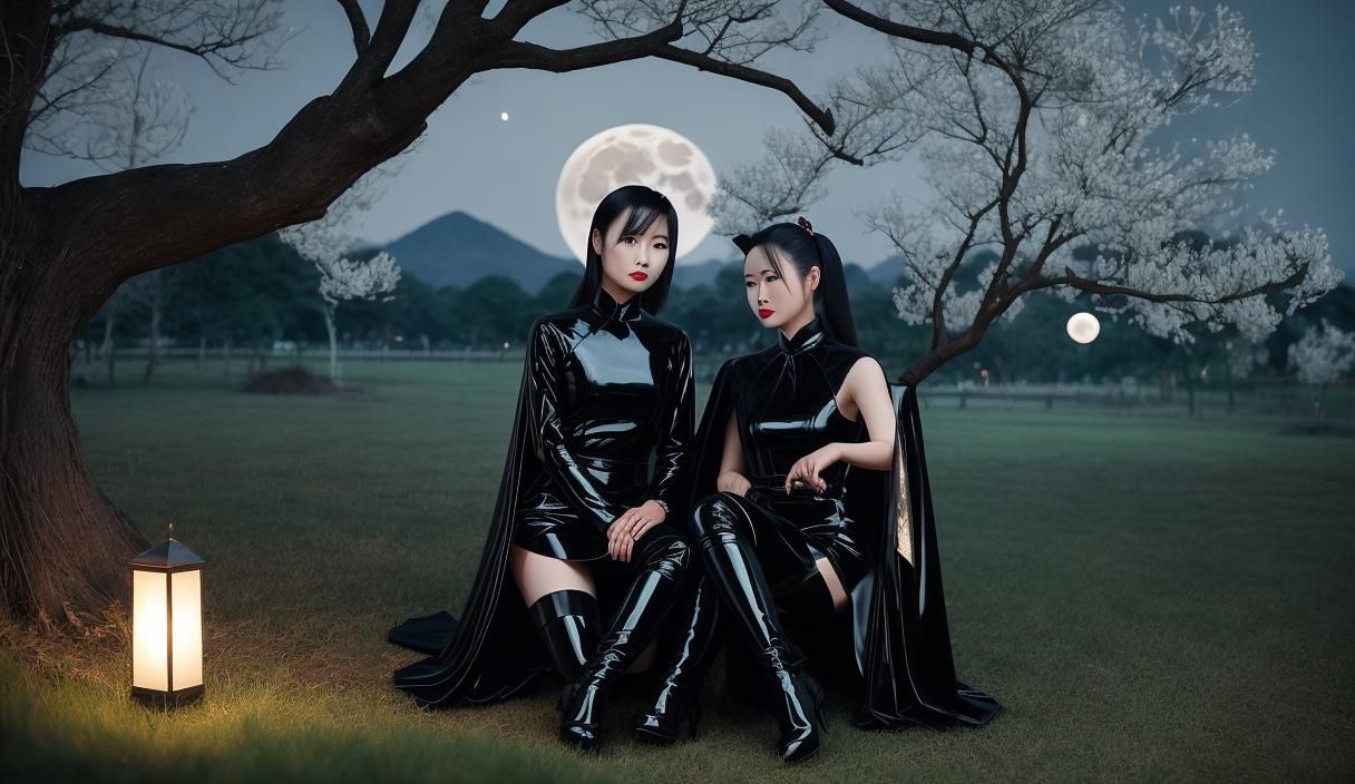 Vietnamese Vampire Women Under Cherry Tree