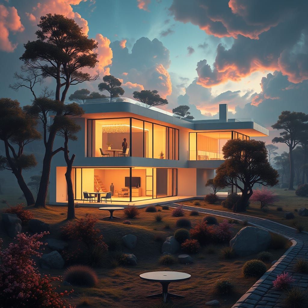 Mystical Modern Home in a Dreamlike World