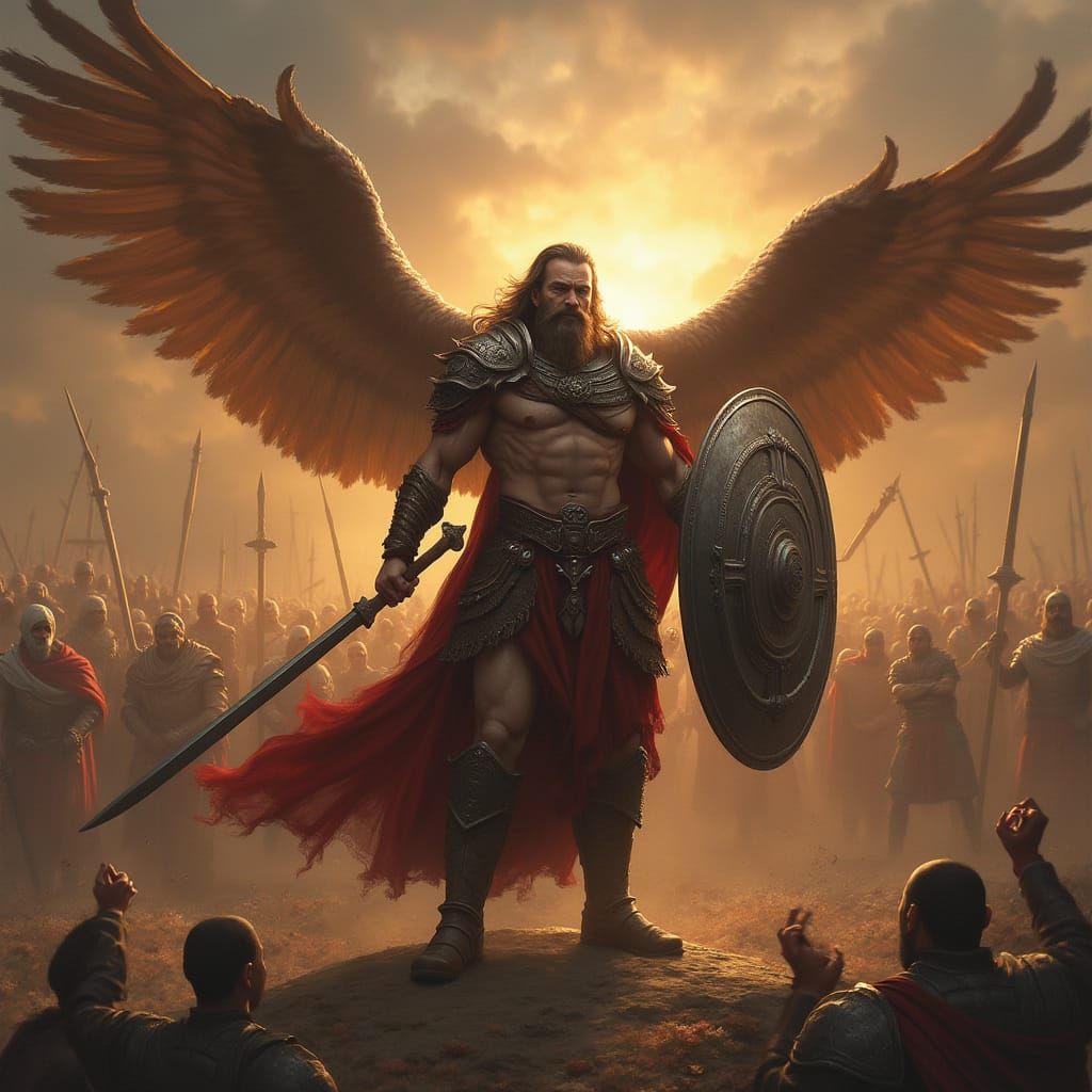 Martial God in Epic Ancient Battle Attire