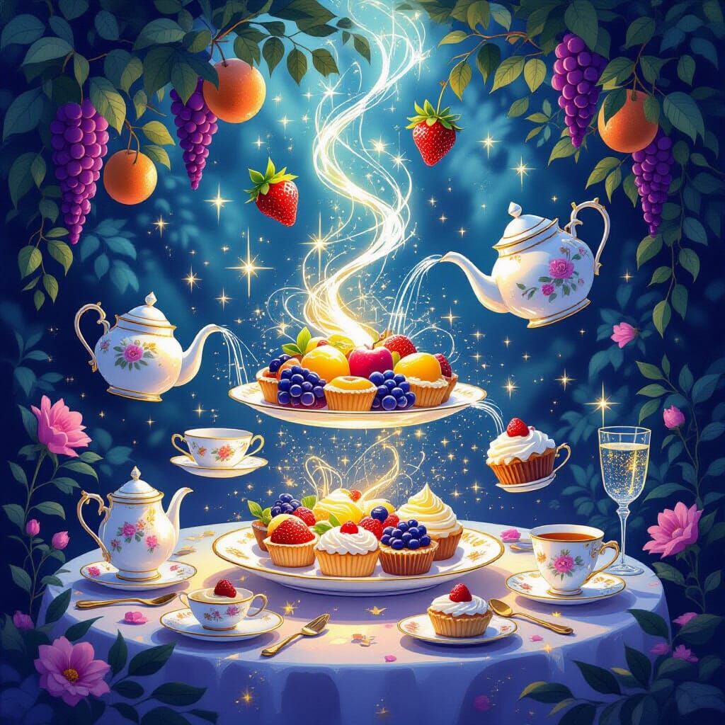 Magical Levitating Feast and Enchanted Desserts