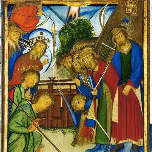 Hedgehog, Mezuzah, and Lightning, in Expressionist Style