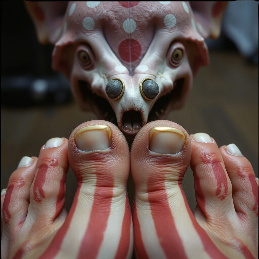 Striped Toes in Polka Dot, Macro Lens Photography