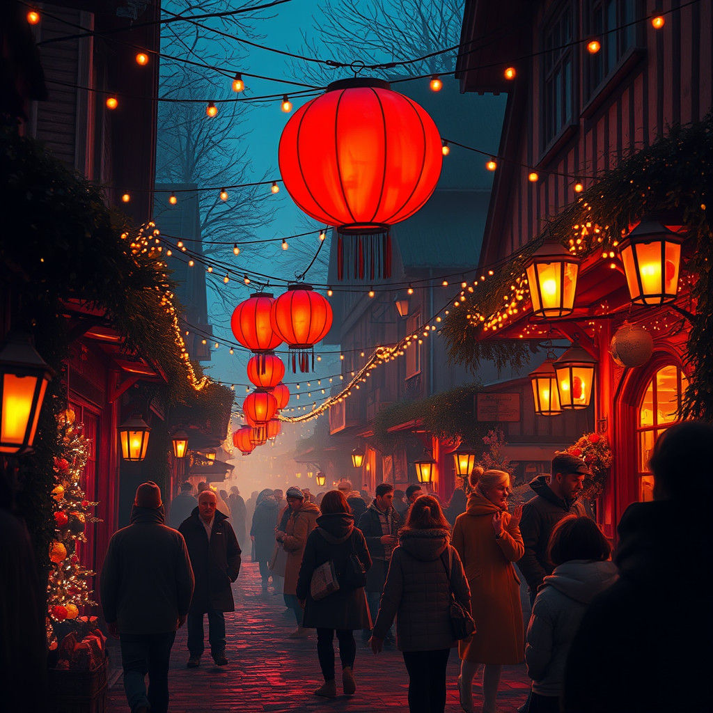 Mystical Strassenfest Celebration in Fantasy Concept Art Sty...