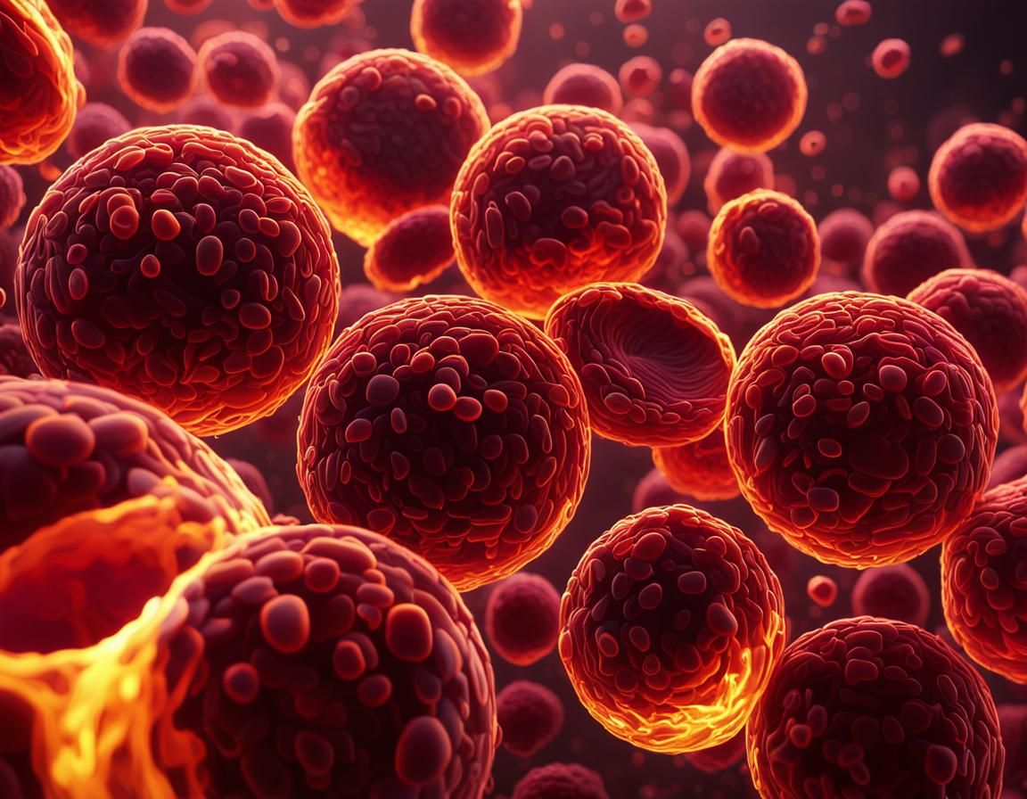 Red Blood Cells Flowing in Transparent Vessel